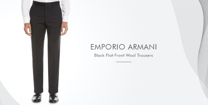 Trousers Armani Collezioni Black size 46 FR in Polyester - 42002582
