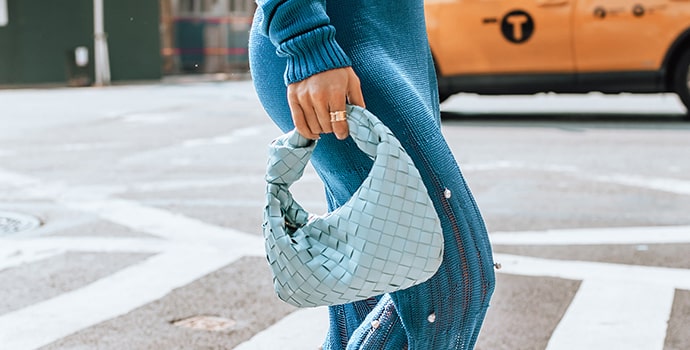 Bottega-Veneta-Style Mini Jodie Leather Bag Light Khaki
