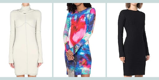 Bodycon Dresses for Women in Black white and multicolor