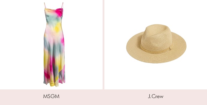 Flowy Maxi Dress with a Wide-Brim Hat women beach outfit
