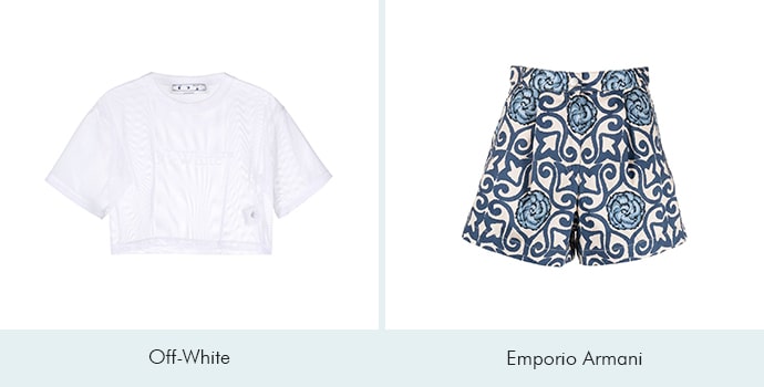 Printed Shorts with Mesh Top beach outfits