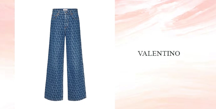   Valentino check blue jeans