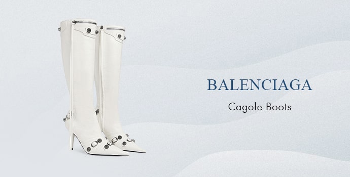 expensive Cagole boots white color