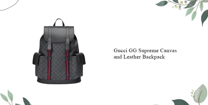 Gucci GG Supreme Canvas and Leather Backpack