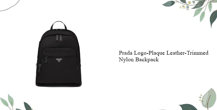 Prada Logo Plaque Leather Trimmed Nylon Backpack