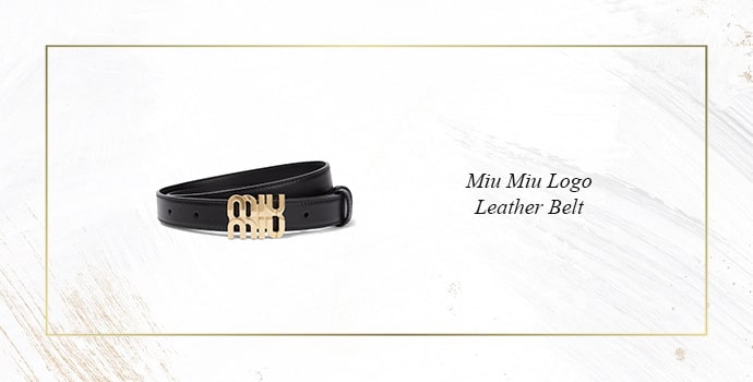 Miu Miu logo leather belt