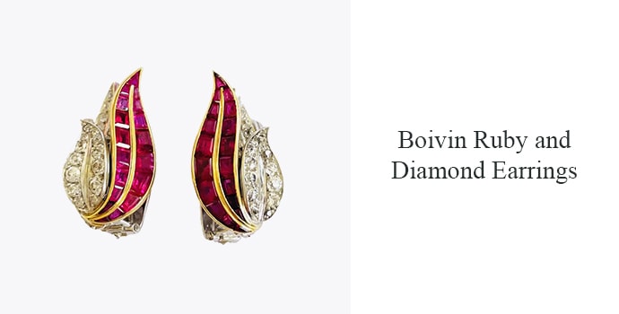 Boivin Ruby and Diamond Earrings