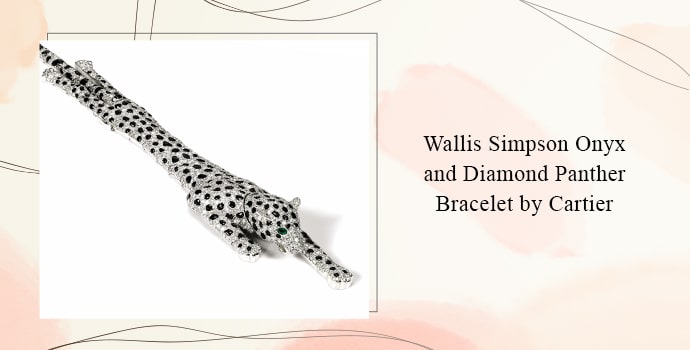 Wallis Simpson Onyx and Diamond Panther Bracelet by Cartier