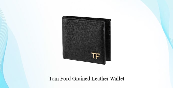 Top luxury mens wallet brands Tom Ford Grained Leather Wallet 