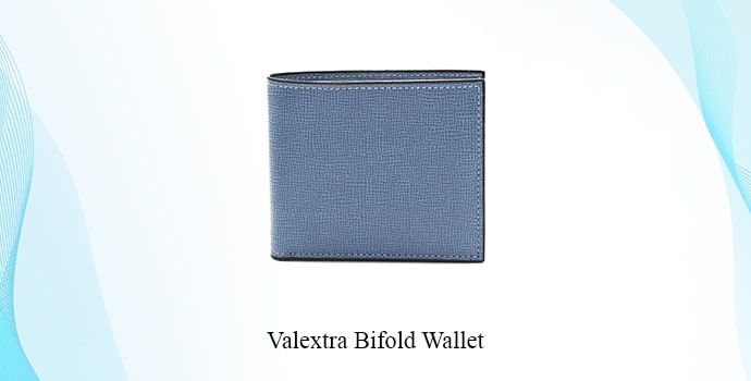 Most expensive Valextra Bifold Wallet in  Light steel blue color