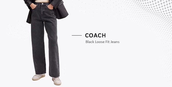 COACH 
Black Loose Fit Jeans 