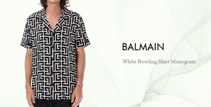 BALMAIN
White Bowling Shirt Monogram