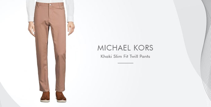 MICHAEL KORS
Khaki Slim Fit Twill Pants