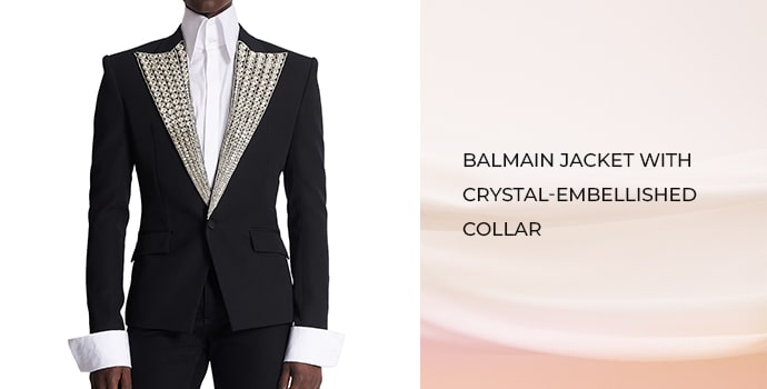 Balmain Jacket with crystal-embellished collar