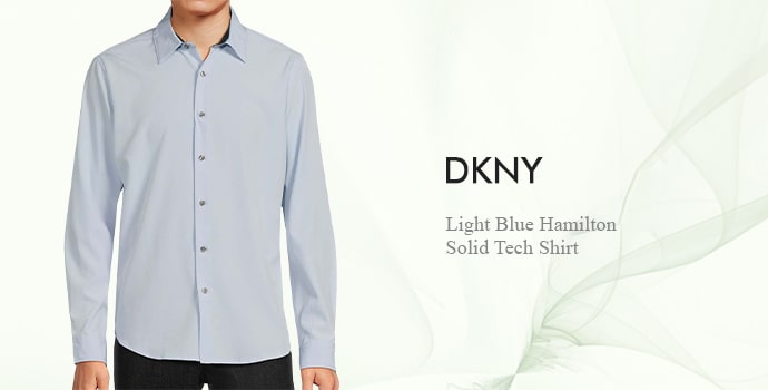 DKNY 
Light Blue Hamilton Solid Tech Shirt