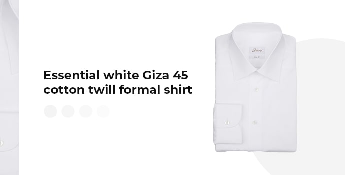 Essential white Giza 45 cotton twill formal shirt