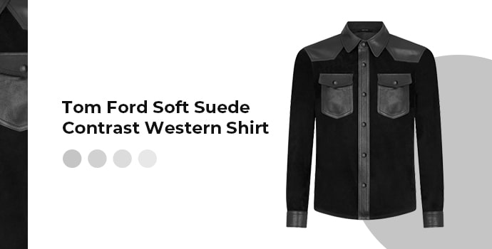 most expensive shirt in the world Tom Ford Soft Suede Contrast Western Shirt