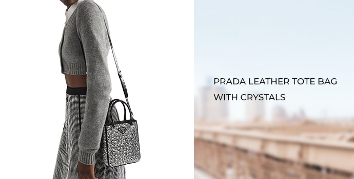 prada most expensive bags Prada Leather Tote Bag with Crystals