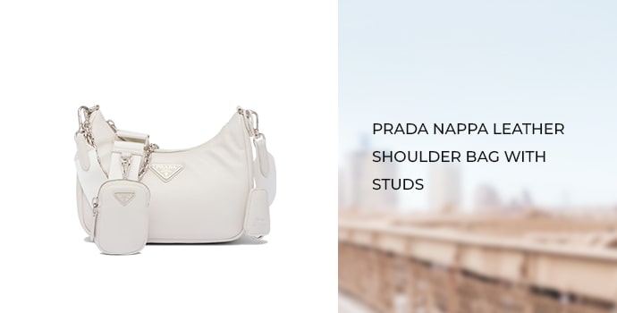 Prada Nappa Leather Shoulder Bag with Studs