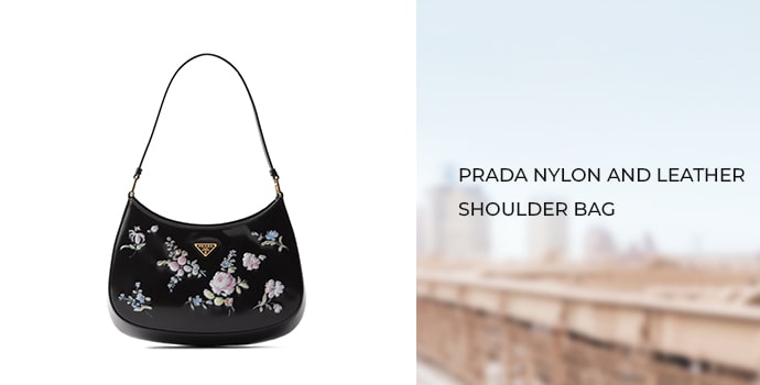 Prada Nylon and Leather Shoulder Bag