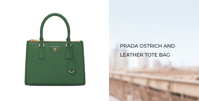 Prada Ostrich and Leather Tote Bag