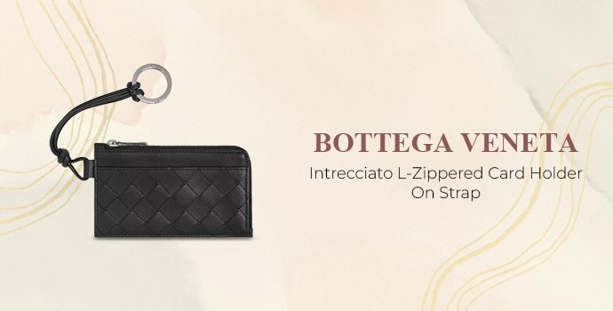 most expensive card holder Bottega Veneta Intrecciato L Zippered Card Holde  On Strap