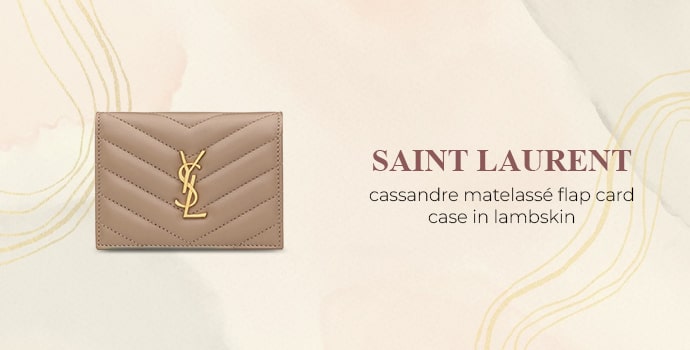 Saint Laurent CASSANDRE MATELASSÉ FLAP CARD CASE IN LAMBSKIN