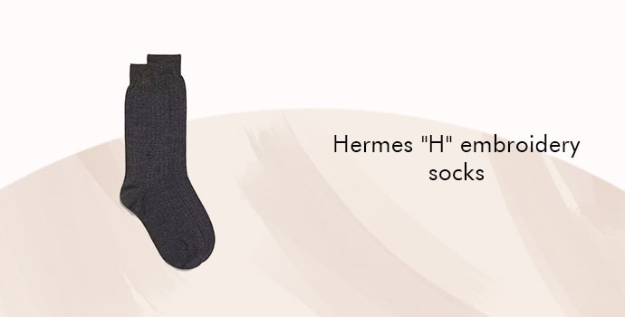 Hermes "H" embroidery socks