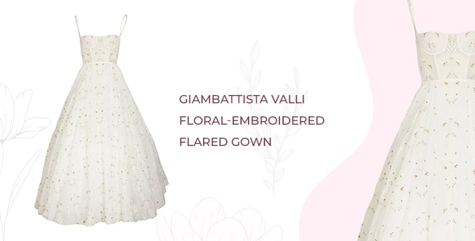 Giambattista Valli floral-embroidered flared gown