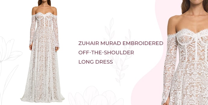 Zuhair Murad Embroidered off-the-shoulder long dress