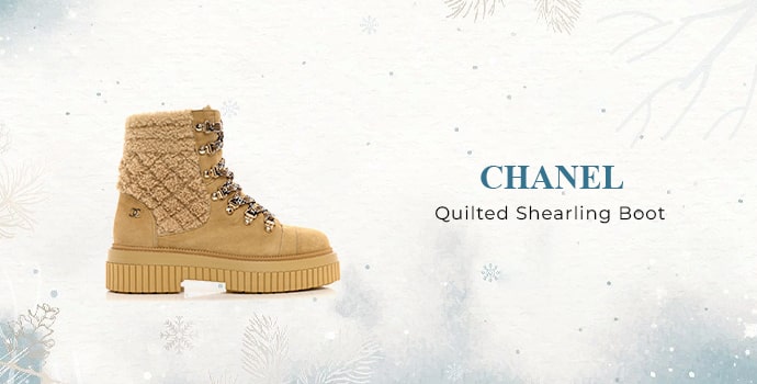 most expensive winter boots Chanel Quilted Shearling Boot