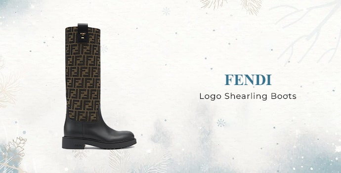 most expensive winter boots Fendi Logo Shearling Boots