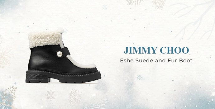 Jimmy Choo Eshe Suede and Fur Boot