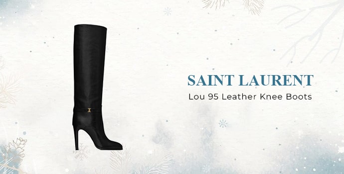 Saint Laurent Lou 95 Leather Knee Boots