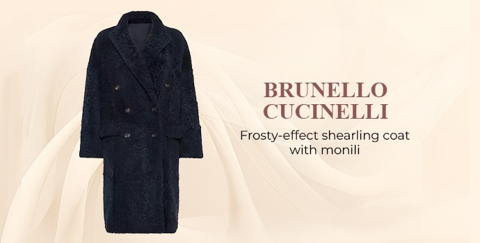 Brunello Cucinelli Frosty-effect shearling coat with monili