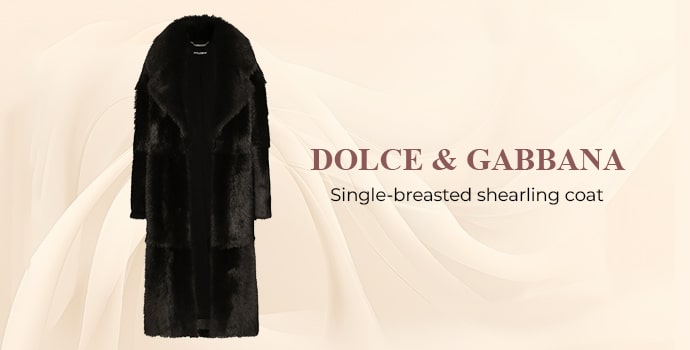 Dolce Gabbana single-breasted shearling coat