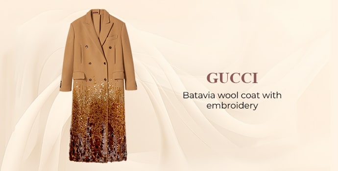 Gucci Batavia wool coat with embroidery