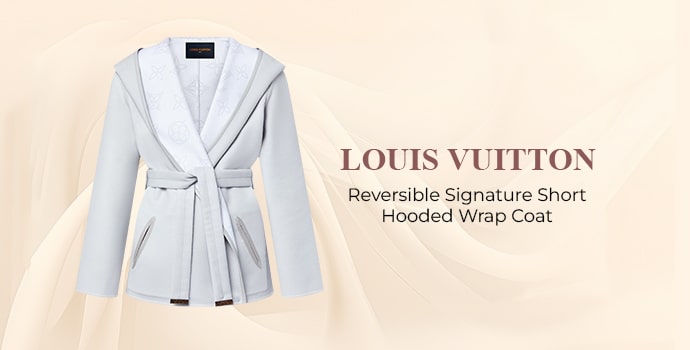 Louis Vuitton Reversible Signature Short Hooded Wrap Coat