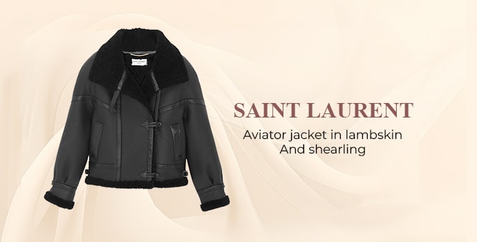 Saint Laurent aviator jacket in lambskin and shearling