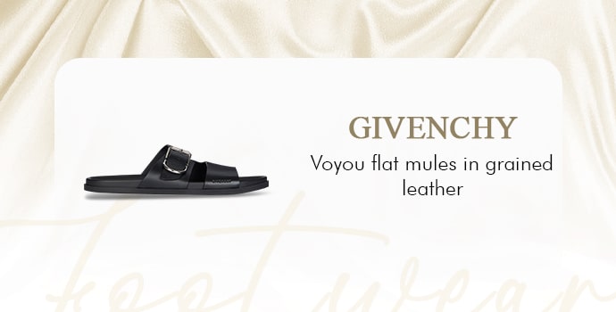 Givenchy Voyou flat mules in grained leather