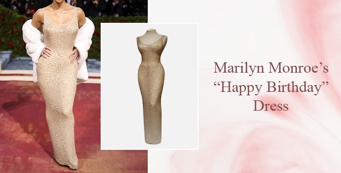 Top 10 most expensive dress in the world Marilyn Monroe’s “Happy Birthday” Dress   $4.8 Million