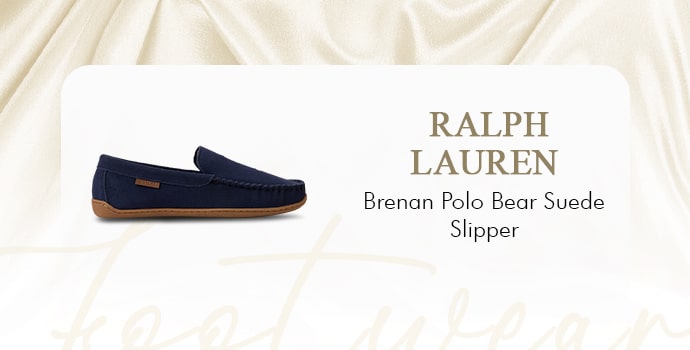 Ralph Lauren Brenan Polo Bear Suede Slipper