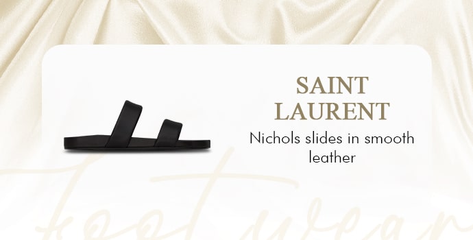 most expensive slippers in the world Saint Laurent Nichols slides in smooth leather