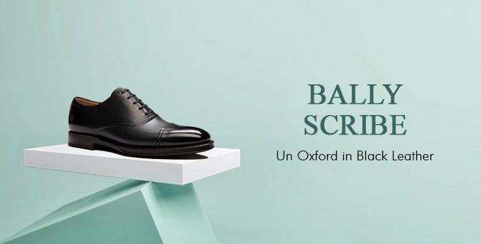 Bally Scribe Un Oxford in Black Leather