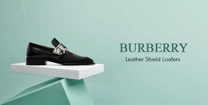 Burberry Leather Shield Loafers