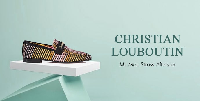 types of loafers & drivers for women's Christian Louboutin MJ Moc Strass Aftersun