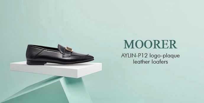 Moorer Aylin-P12 logo-plaque leather loafers