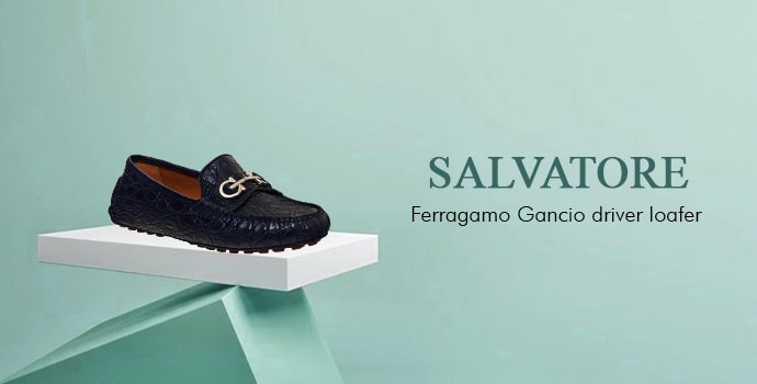 types of loafers & drivers for women's Salvatore Ferragamo Gancio driver loafer