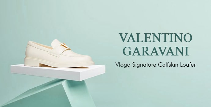 Valentino Garavani V Logo Signature Calfskin Loafer