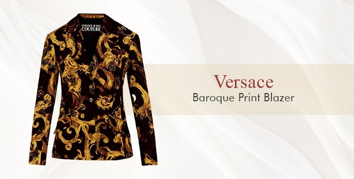 top 10 blazer brands in world Versace Baroque Print Blazer